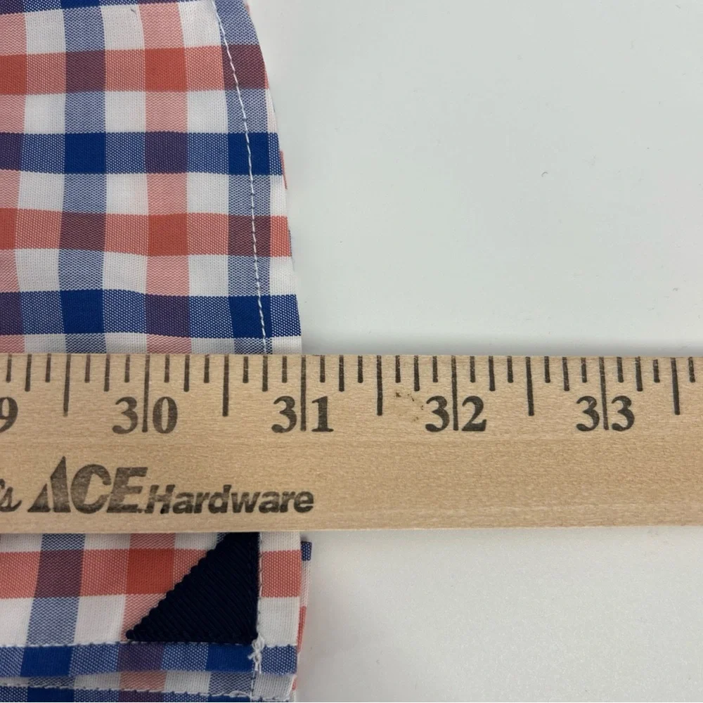 UNTUCKit Shirt Men’s Large Blue Orange Red Tall Slim Long Sleeve 100% Cotton
